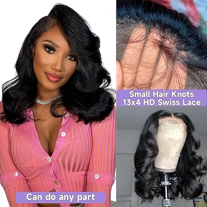 13x4 Body Wave HD Lace Front Wigs Human Hair Glueless Bob Wigs