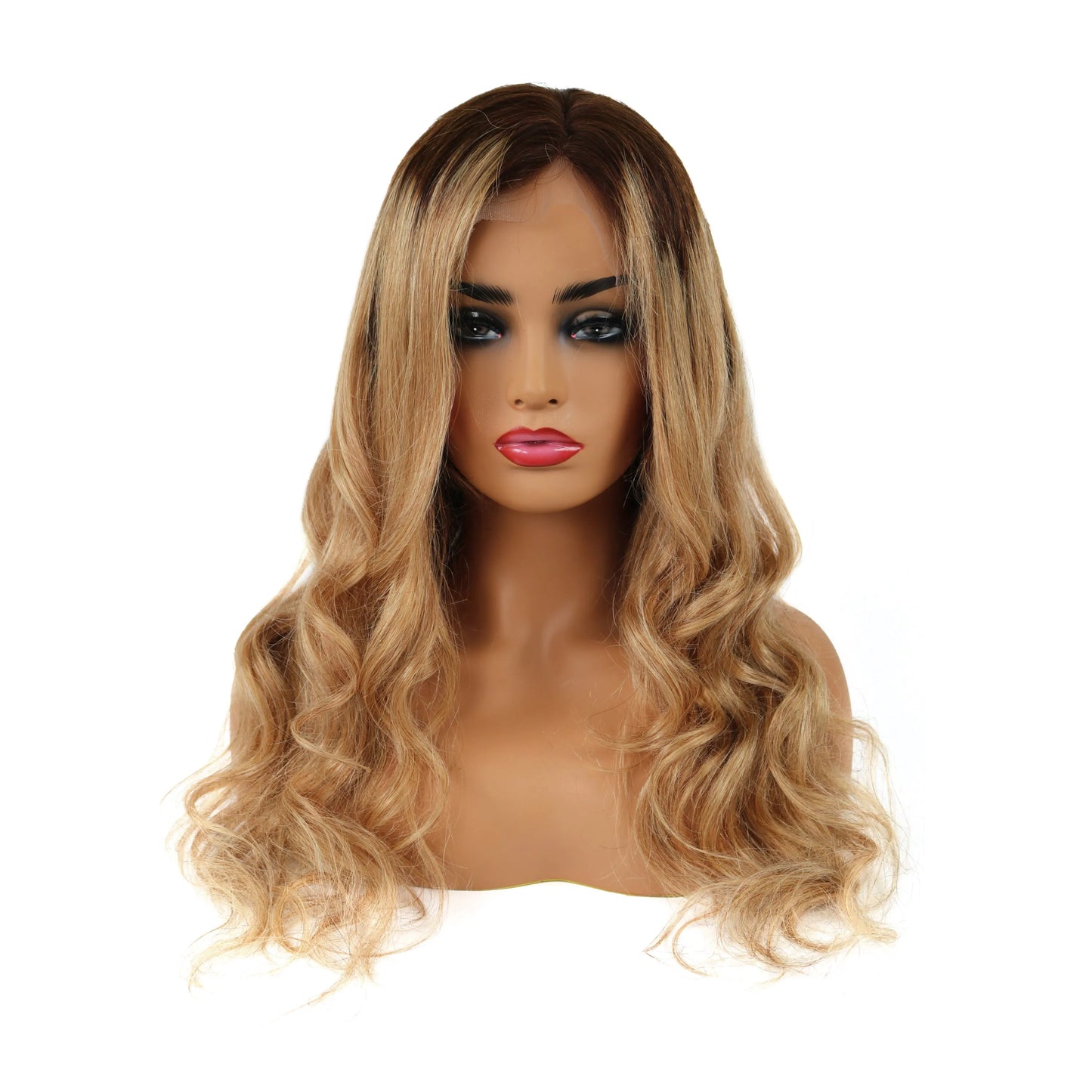 Best Selling Attractive Ombre Long Wave 22 Inches Human Remy Lace Wig