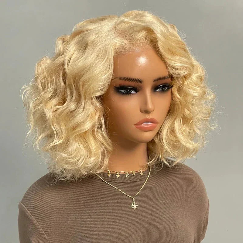 613 Blonde Short Cut Bob Wigs Loose Body Wave Human Hair