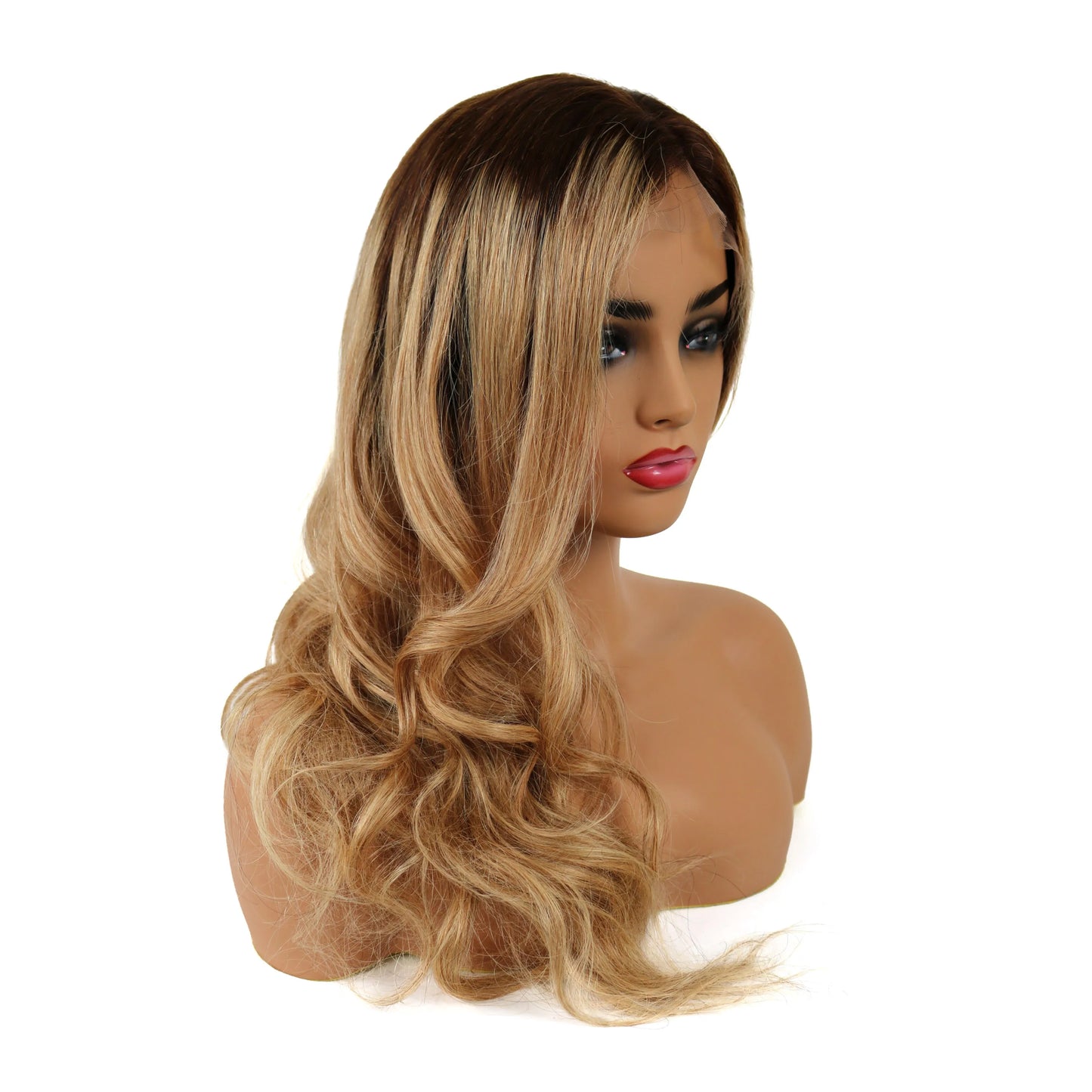 Best Selling Attractive Ombre Long Wave 22 Inches Human Remy Lace Wig