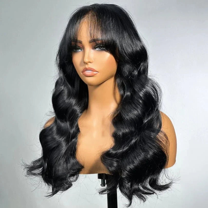 Black Long Loose Wave Wigs 100% Human Hair