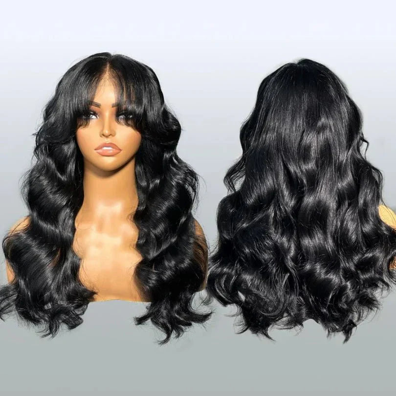 Black Long Loose Wave Wigs 100% Human Hair