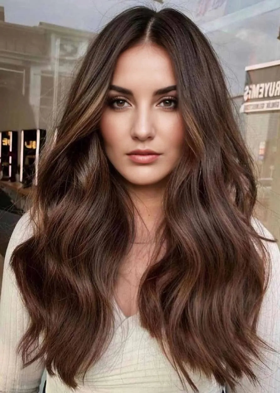 Women's Fantastic Style of Balayage Highlights Long Wavy Synthetic Hair Capless Wigs 26Inch