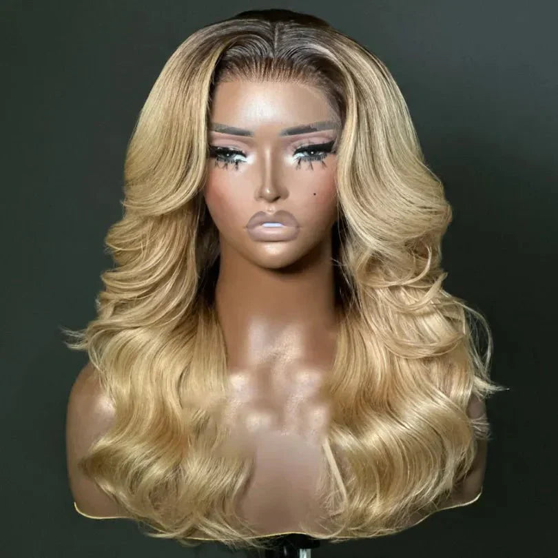 Classical Blonde Layered Cut Wavy Wigs