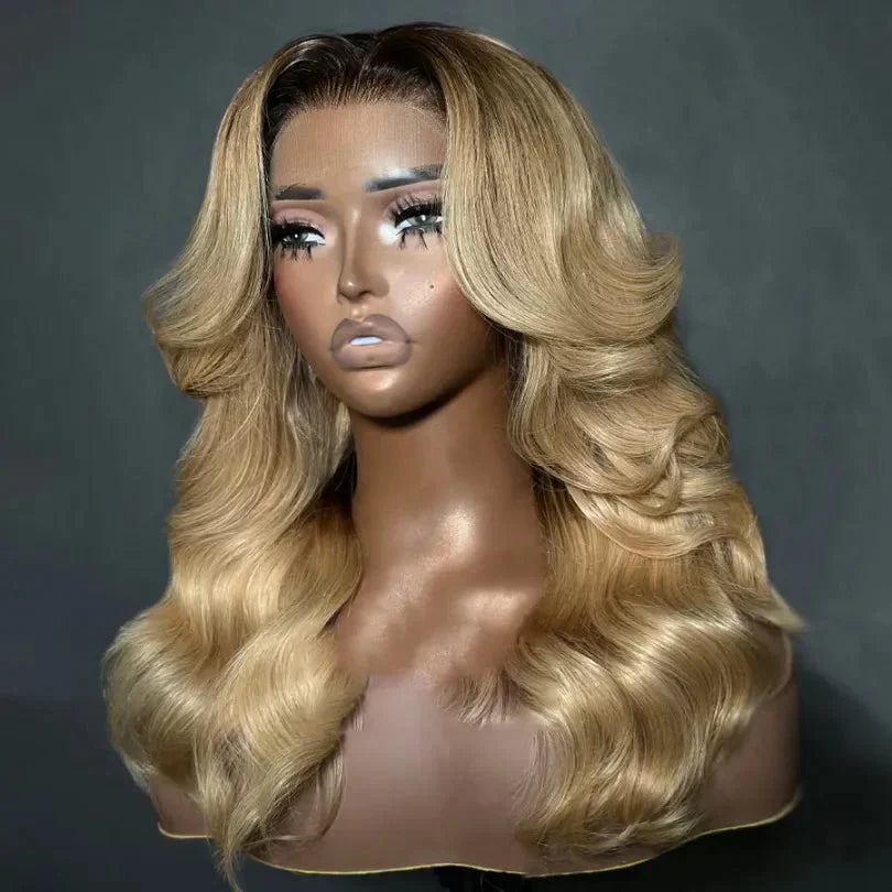 Classical Blonde Layered Cut Wavy Wigs