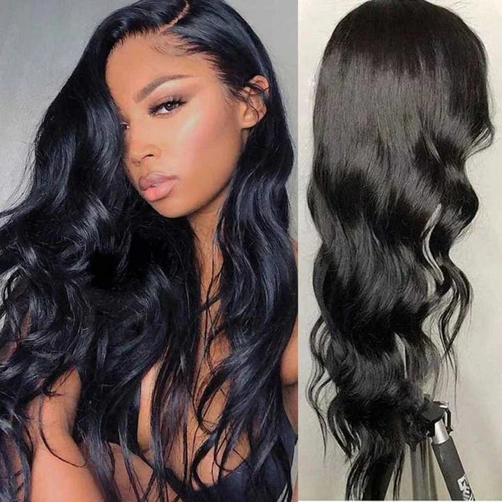 Classical Mid-part Body Wave Human Hair Wig