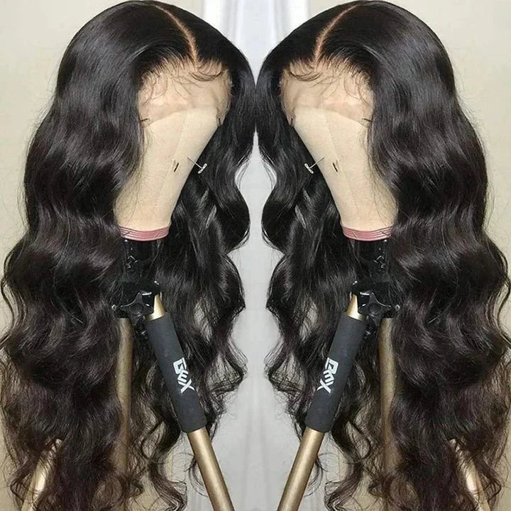 Classical Mid-part Body Wave Human Hair Wig