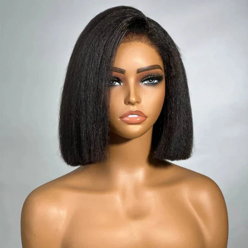 Easily Care Kinky Straight Bob Wigs