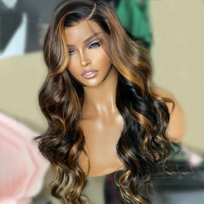 Highlight Honey Blonde Loose Wave Long Wigs