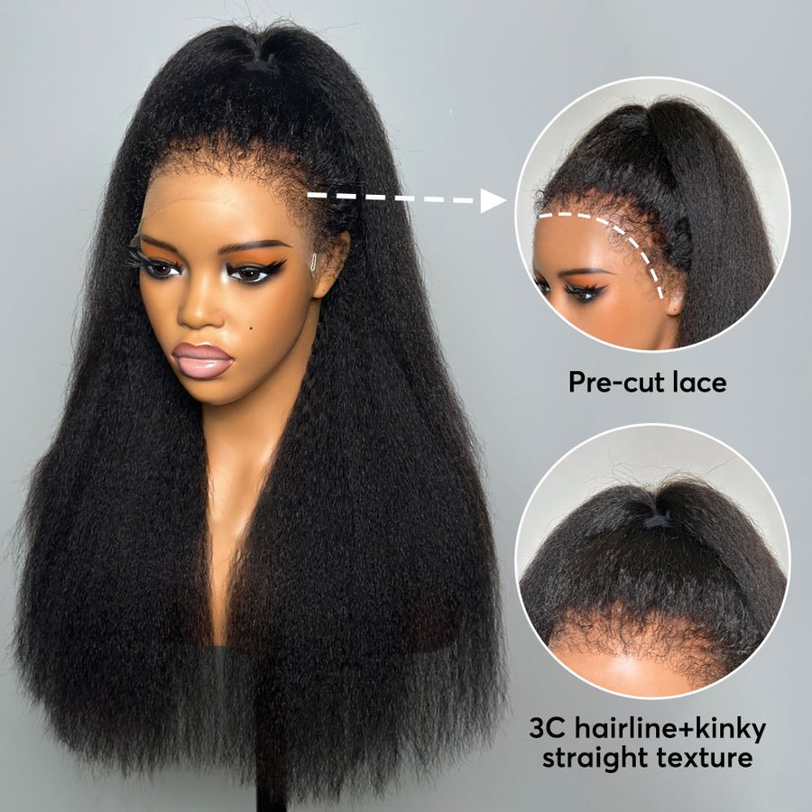 Natural Looking Kinky Straight Lace Wigs
