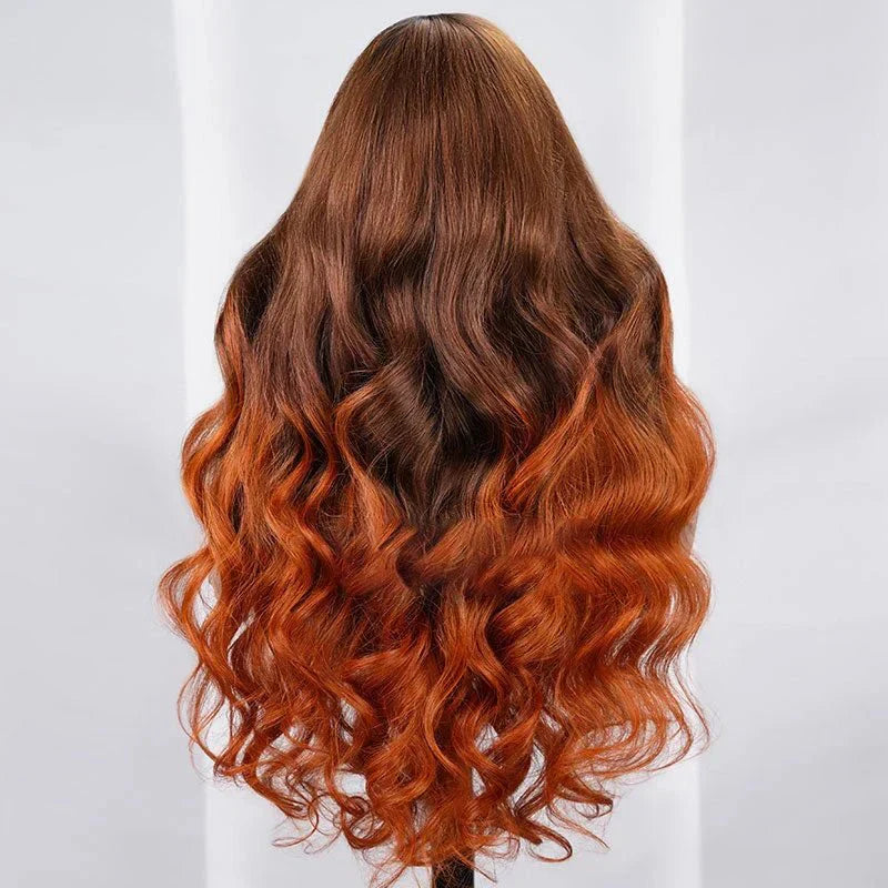 Ombre Brown Body Wave Human Hair Wig