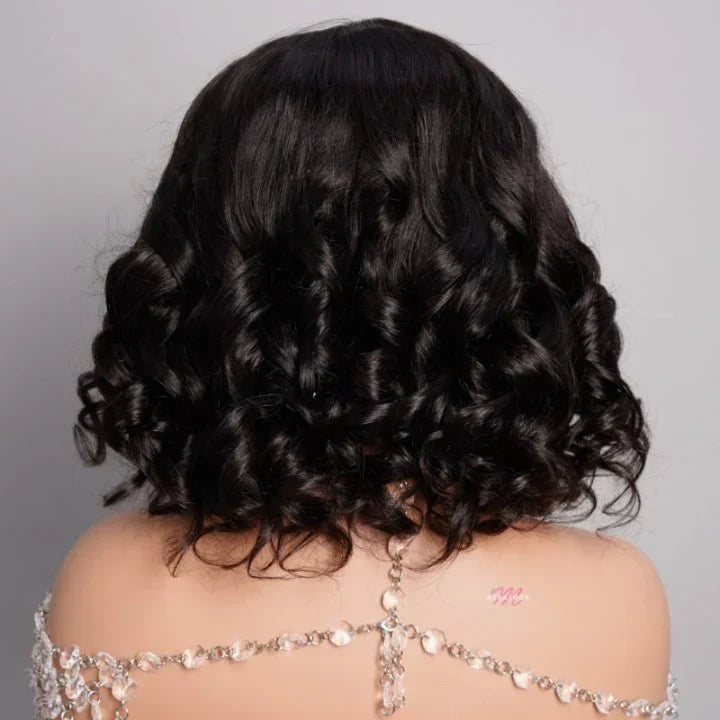 Short Bob Human Hair Loose Body Wave Pre Cut Wig
