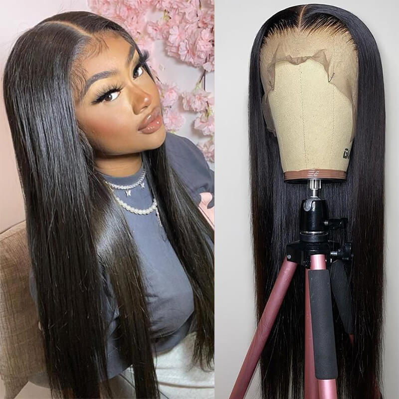 Women's Mid Part Bone Straight Wig