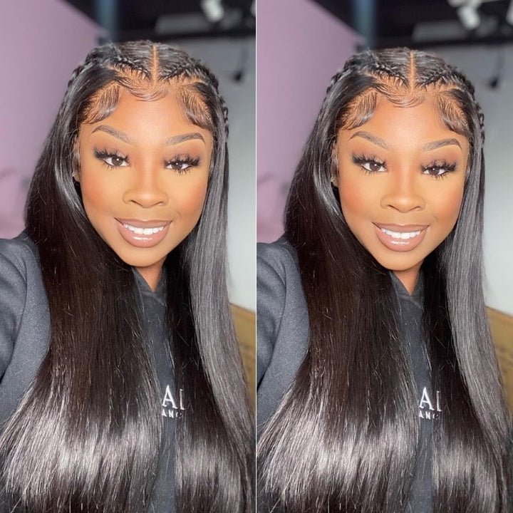 Women's Mid Part Bone Straight Wig