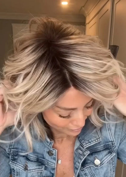 Top quality A-line Bob with waves synthetic wig