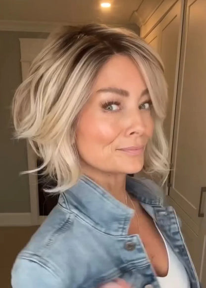 Top quality A-line Bob with waves synthetic wig