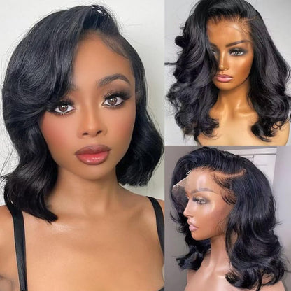 13x4 Body Wave HD Lace Front Wigs Human Hair Glueless Bob Wigs