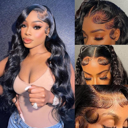 13x4 Body Wave HD Lace Front Wigs Human Hair Glueless Bob Wigs
