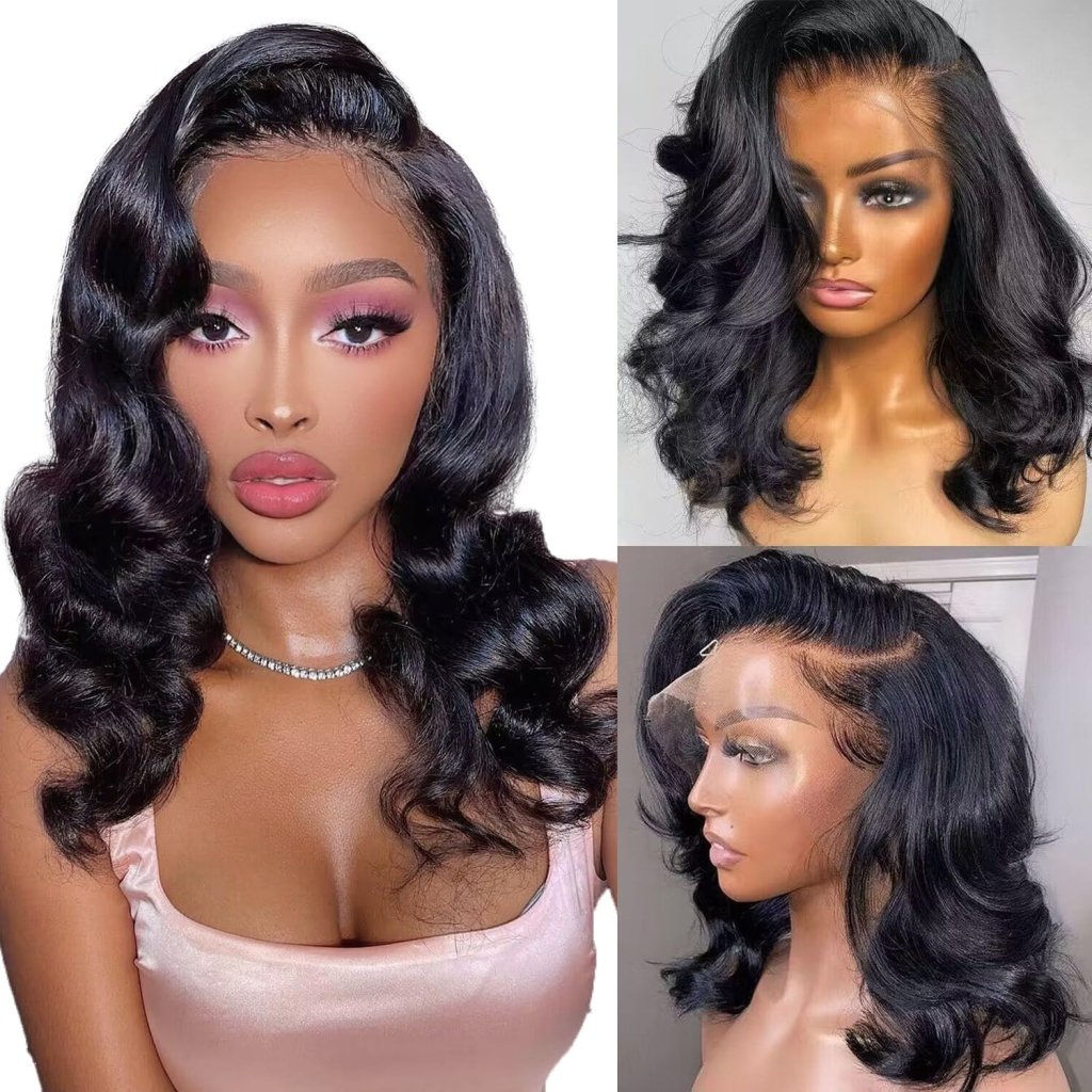13x4 Body Wave HD Lace Front Wigs Human Hair Glueless Bob Wigs