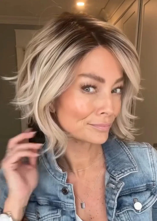 Top quality A-line Bob with waves synthetic wig