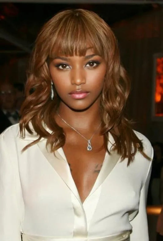 Boutique Smooth Natural Long Wavy Top Quality Synthetic Hair Wig 14 Inches