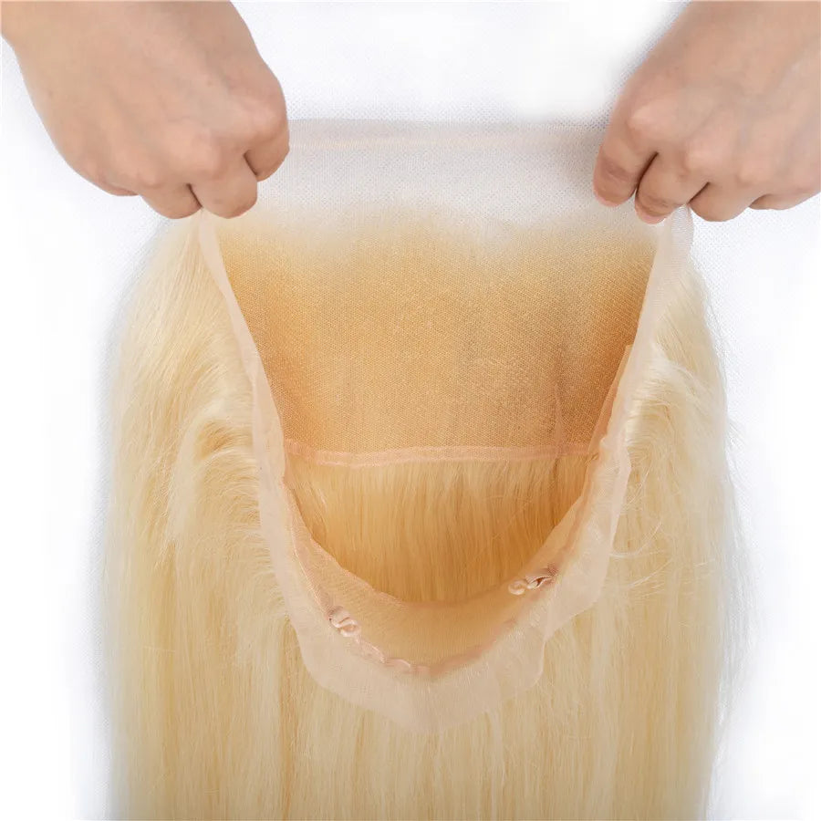 Wigsbuys 360 Lace Frontal Remy Human Hair 613 Color