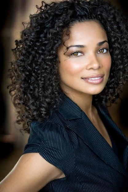 Simple Pretty Graceful Long Curly Lace Front Wig Perfect 100% Real Human Hair 18 Inches
