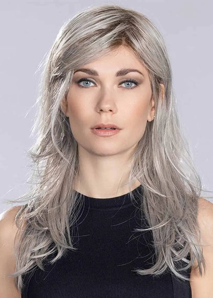 Women's Natural-Looking Hairline Straight Heat-Friendly Synthetic Hair Capless Wigs 20Inches