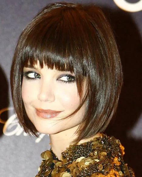 Classical Bob Wig  Black Natural Medium Straight Wig