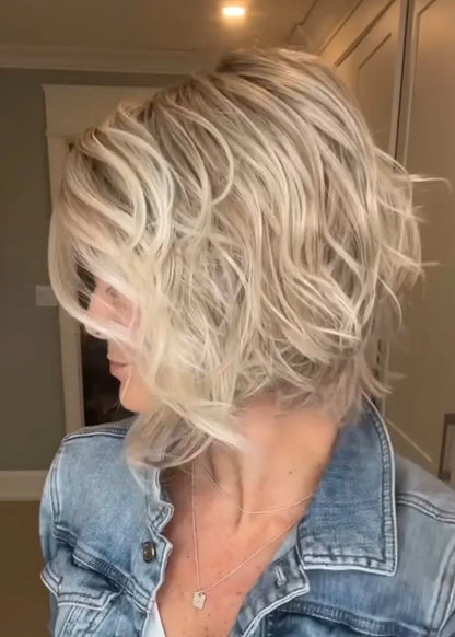 Top quality A-line Bob with waves synthetic wig