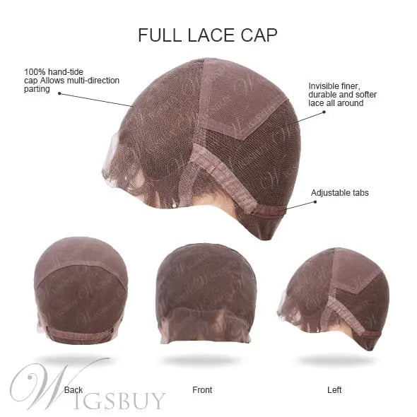 Messy Short Layered Wavy Human Hair Full Lace Wigs 10 Inches for Older Women