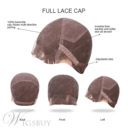 Messy Short Layered Wavy Human Hair Full Lace Wigs 10 Inches for Older Women