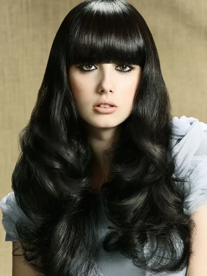 Long Big Curly  Wig with Full Bang 22 Inches