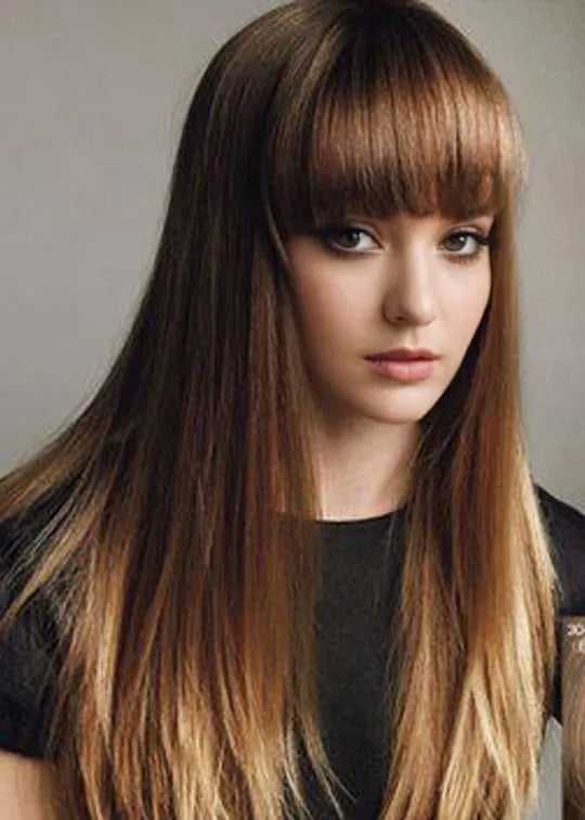 Classical Bob Top Quality Natural Straight Medium Synthetic Hair Capless Wigs 24 Inches