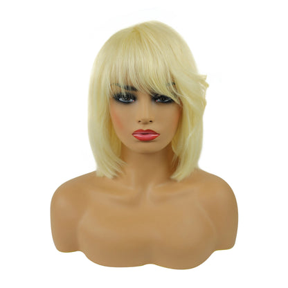 Short Natural Elegant Bob Straight Human Hair Capless Women Wig 10 Inches