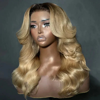 Classical Blonde Layered Cut Wavy Wigs