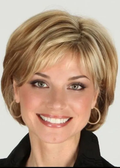 Natural Looking Women's Bob Style Natural Straight Synthetic Hair Capless Wigs 10Inch