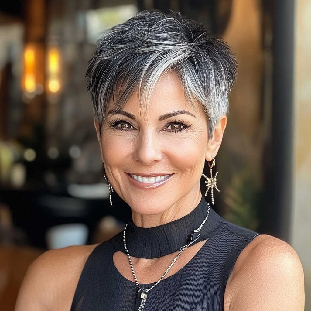 Human Hair Short Pixie Cut Wigs for Black/White Women Wavy Hair Wig with Bangs