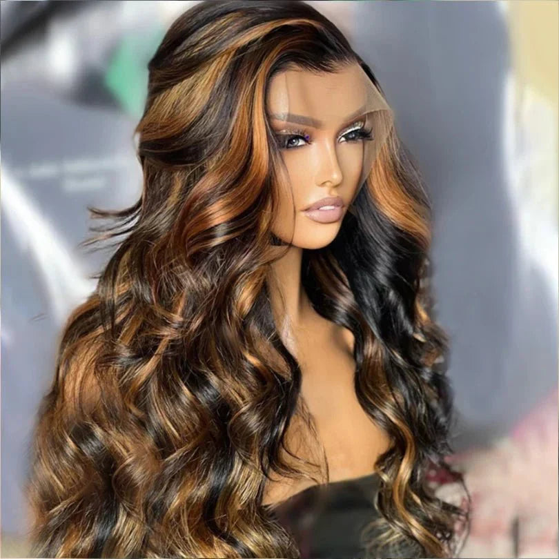 Highlight Honey Blonde Loose Wave Long Wigs