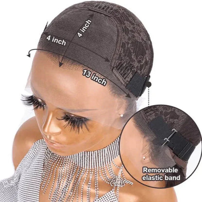 Middle Part Layered Wavy Auburn Brown Lace Front Wigs