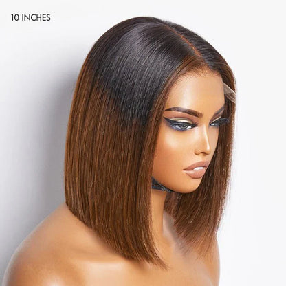 Ombre Highlight Silky Blunt Cut Bob Wigs