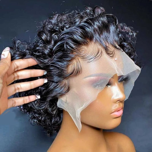 Pixie Cut Curly Short Bob Wigs 100% Human Hair Wigs