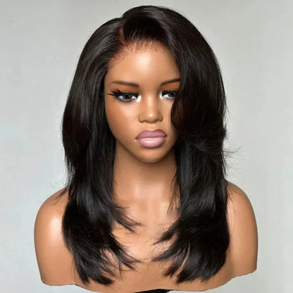 Shaggy Layered Cut Wigs With Side-swept Bangs