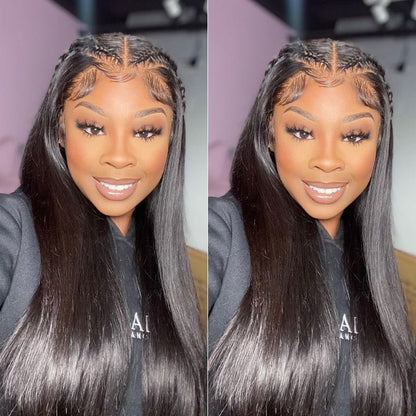 Women's Mid Part Bone Straight Wig